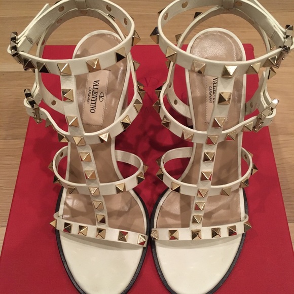 Valentino Garavani Rockstud Leather Sandals, 37/7 - Picture 2 of 6